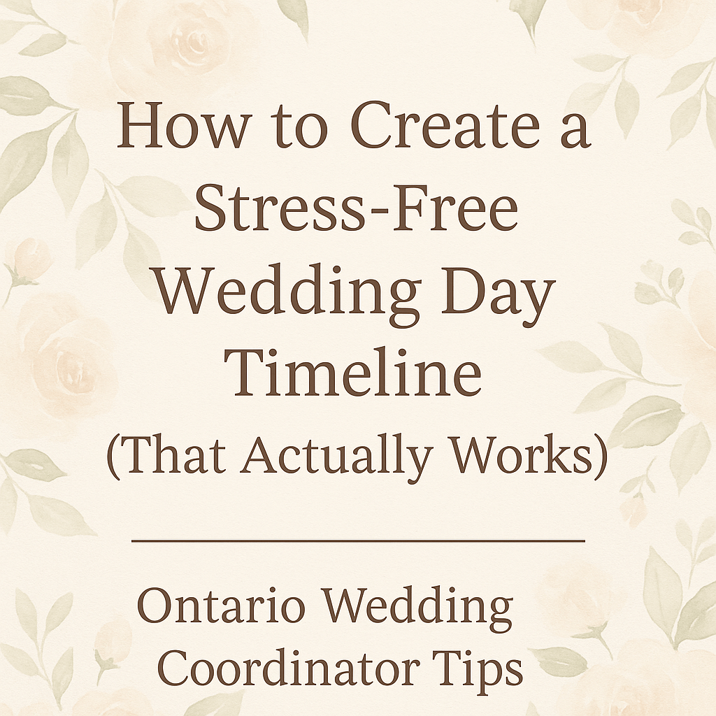 Stress-Free Wedding Day Timeline | Ontario Wedding Coordinator&nbsp;Tips